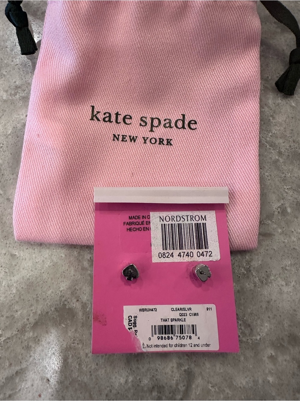 Kate Spade “That Sparkle” earrings with branded dust bag - NWT - Picture 2 of 2